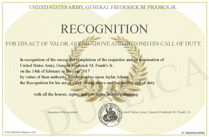 recognition for his act of valor going above and beyond his call of above and beyond the call of duty