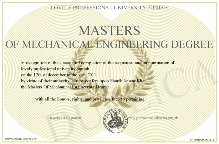 masters degree in mechanical engineering