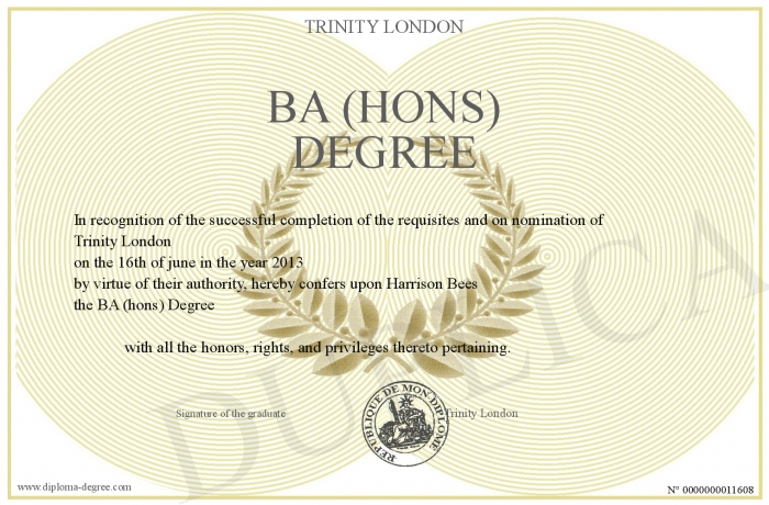 ba degree certificate