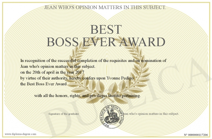 best boss ever award