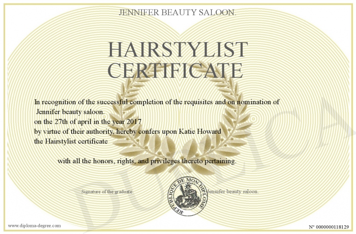 Hairstylist Certificate