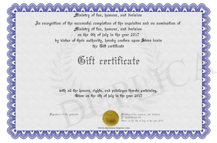 Gift-certificate