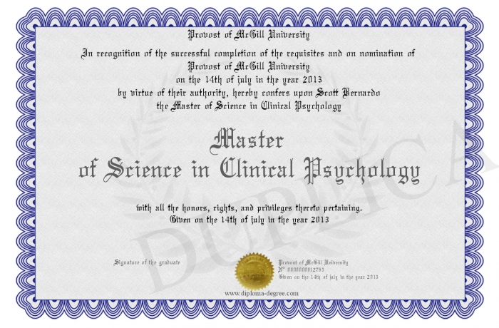 Clinical Psychology Master Degree Program