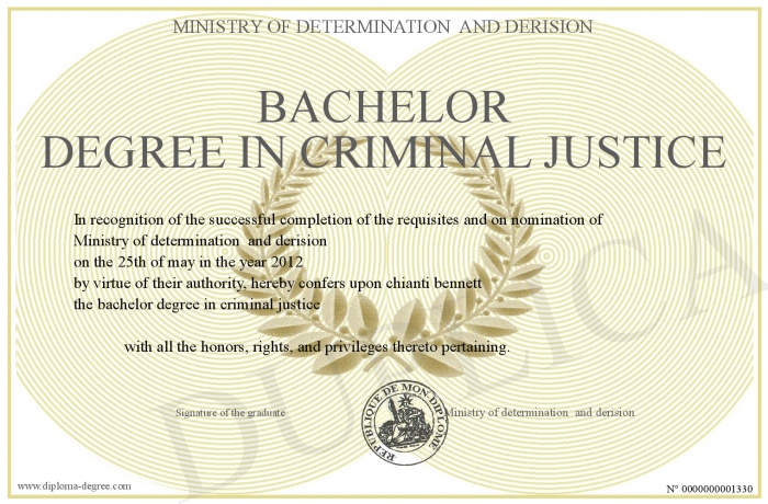 Bachelor degree in criminal justice