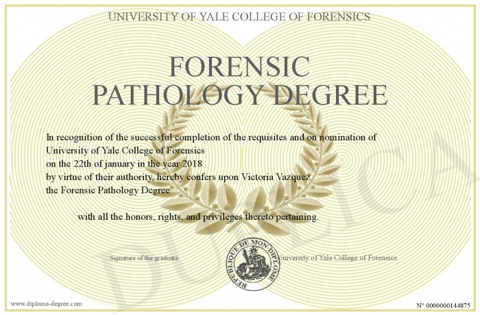 forensic pathology degree certificate diploma degree
