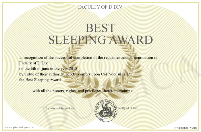 Image result for sleeping award
