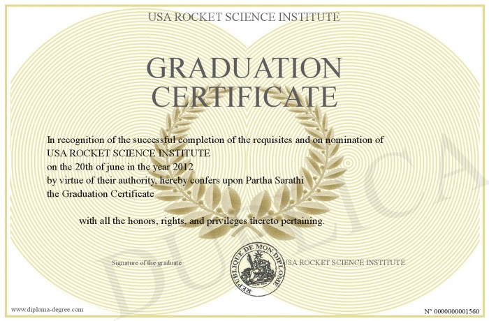 graduation certificate graduation certificate
