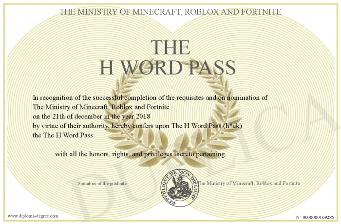 The H Word Pass