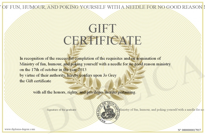 gift certificate