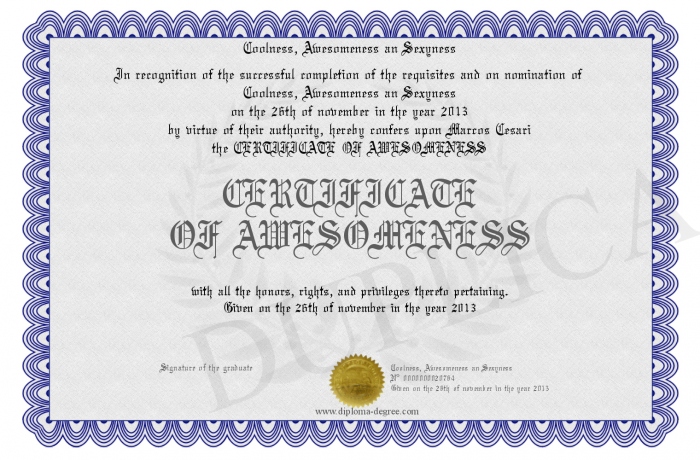 certificate of awesomeness template