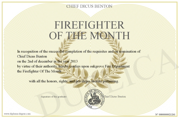 firefighter certificate