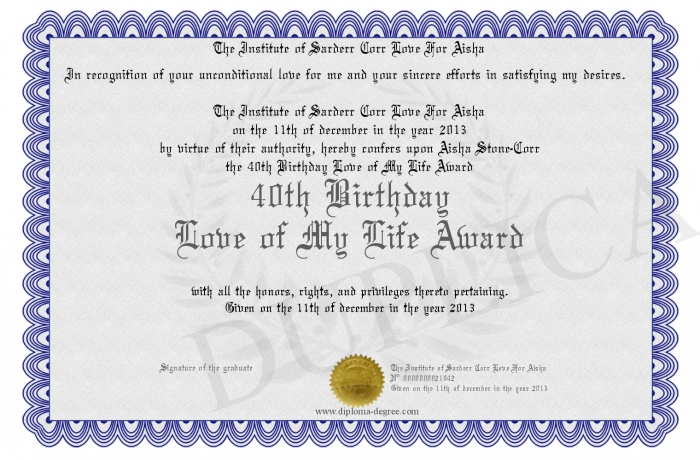 birthday award certificate