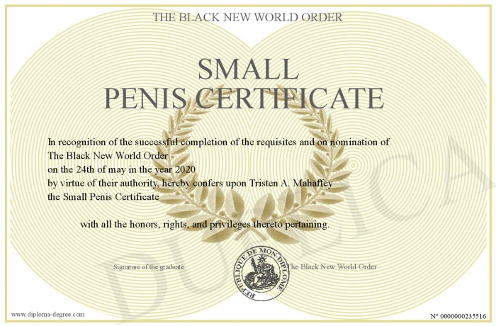 certificat penis