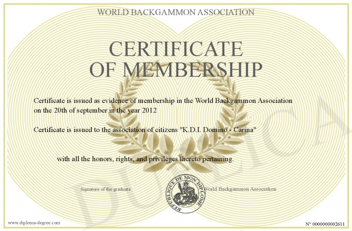 certificate of membership