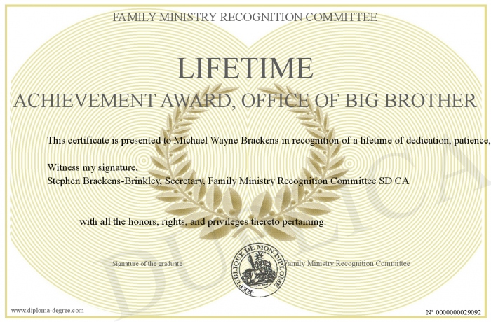 lifetime achievement award office