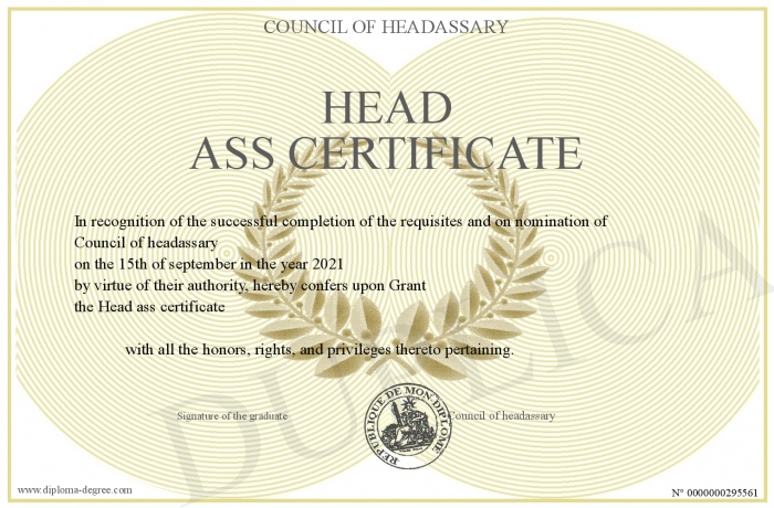 Head-ass-certificate