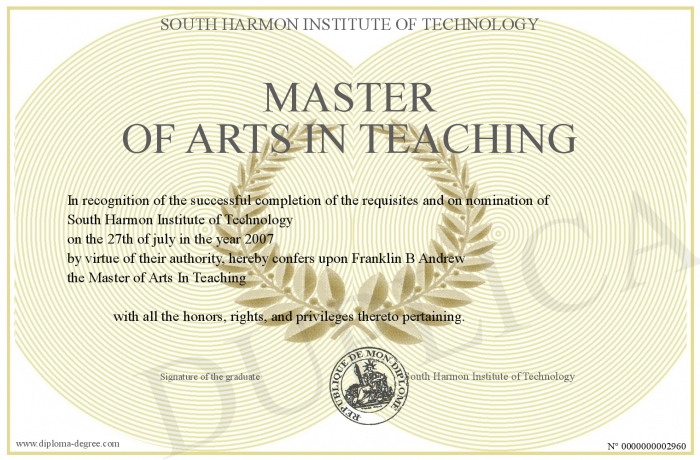 master of arts in teaching short form