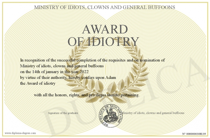 Award-of-idiotry