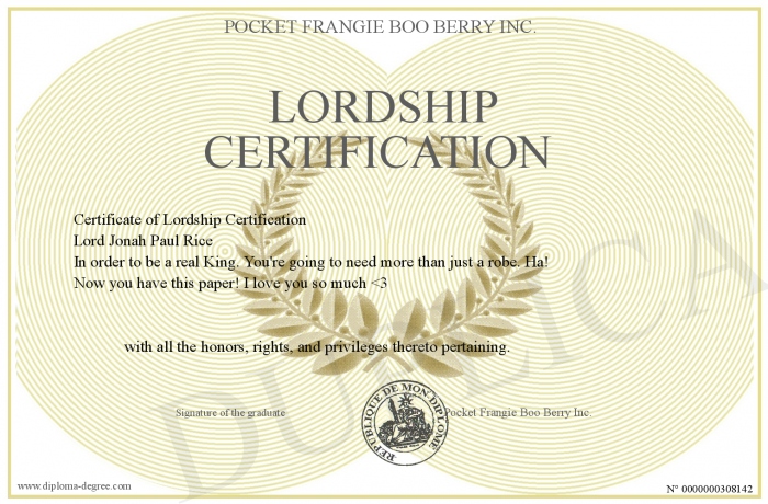 Lordship-Certification
