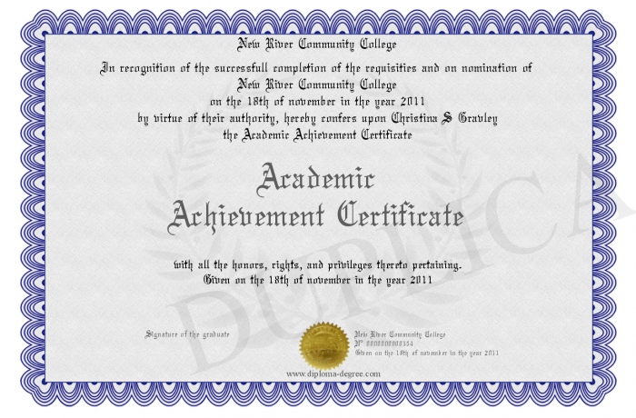 academic achievement certificate