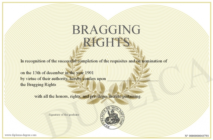 bragging rights certificates of achievement
