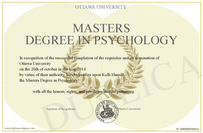 Degree In Psychology >> Masters Degree In Psychology Degree In Psychology >> Masters Degree In Psychology