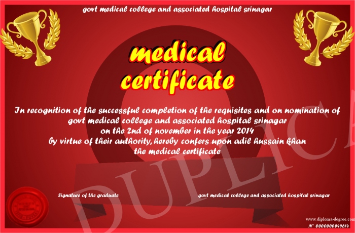 medical certificate medical certificate for college students