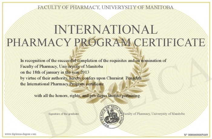 international pharmacy program certificate pharmacy degree program