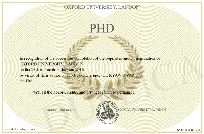 phd phd certificate