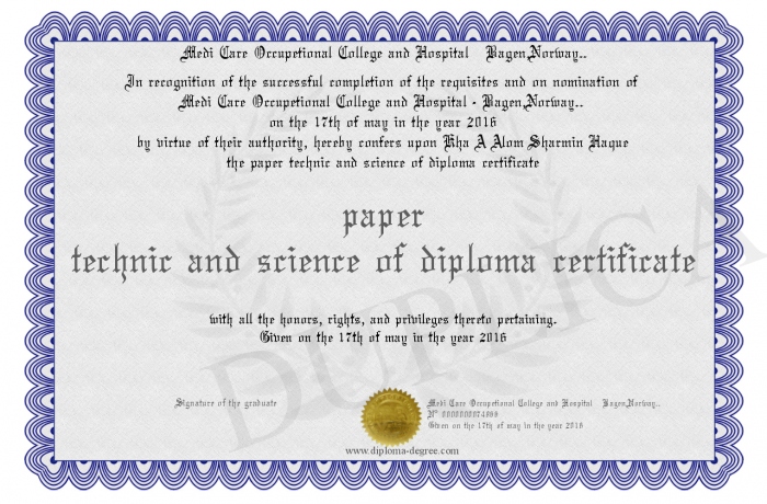 paper technic and science of diploma certificate