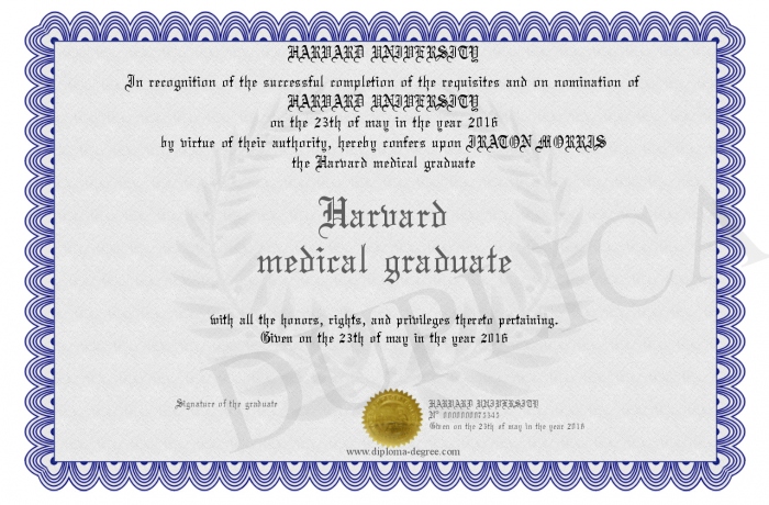 harvard medical diploma