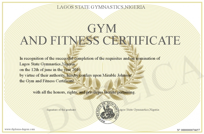 gym and fitness certificate fitness certificate
