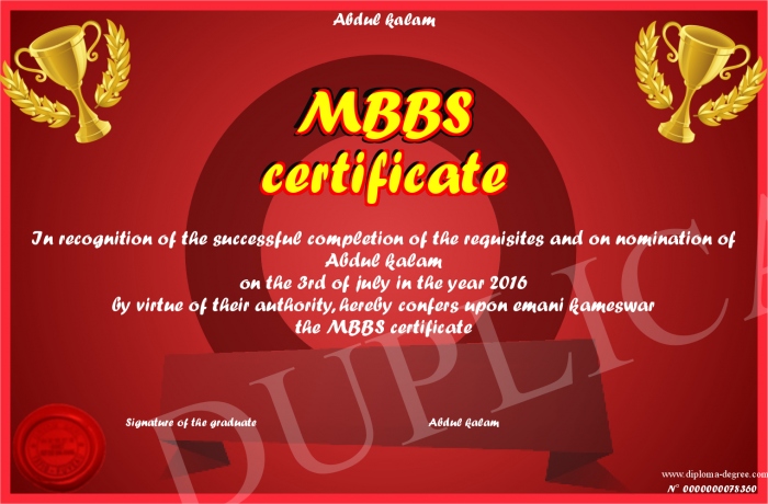mbbs certificate mbbs degree certificate