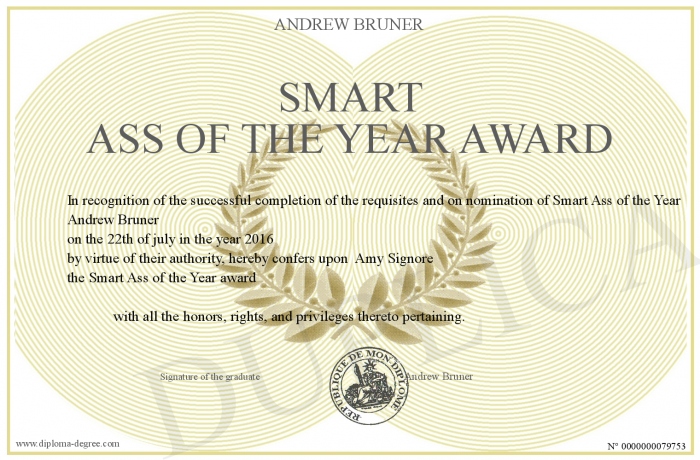 Smart Ass Award 58