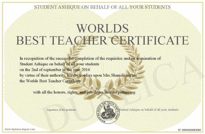 best teacher certificates