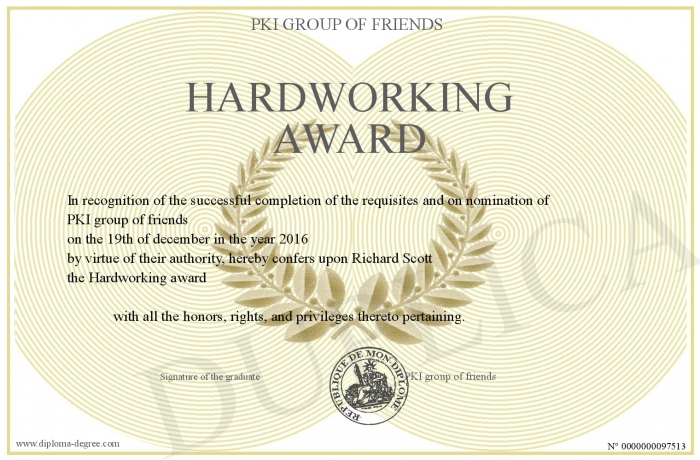 hardworking award