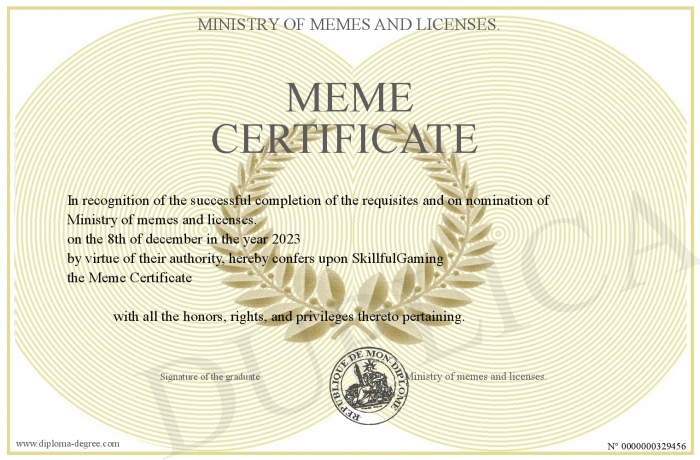Meme Certificate Meme Certificate