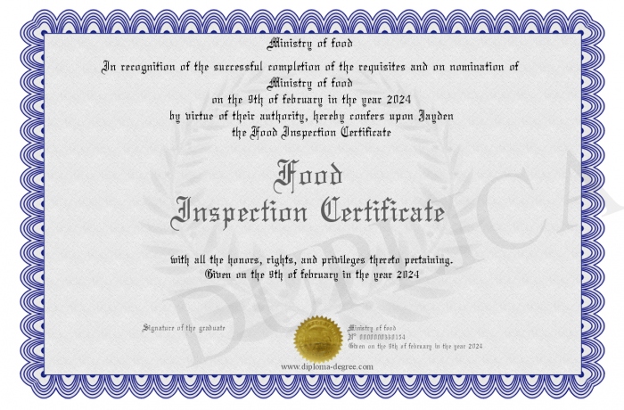 Food-Inspection-Certificate