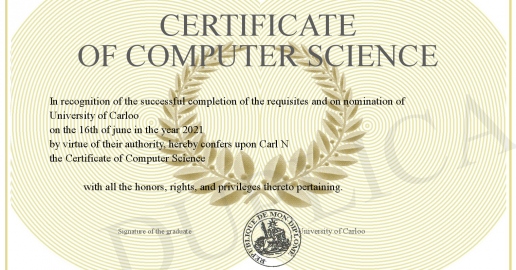 Certificate of Computer Science