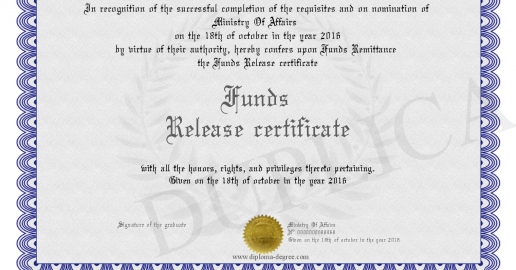 Funds Release certificate Funds Release certificate